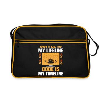 Coffee Coding Programmer Coder Developer Nerd Coff - Retro Bag - black/gold - Front