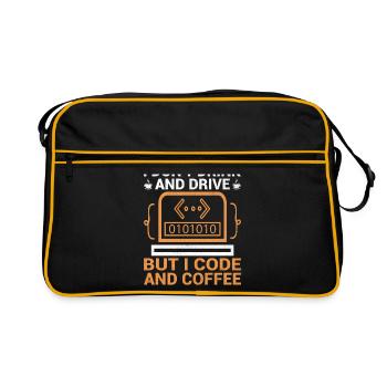 Coffee Coding Programmer Coder Developer Nerd Coff - Retro Bag - black/gold - Front
