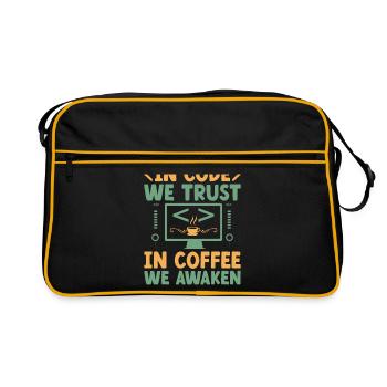 Coffee Coding Programmer Coder Developer Nerd Coff - Retro Bag - black/gold - Front