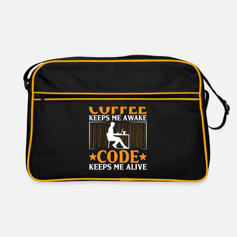 Coffee Coding Programmer Coder Developer Nerd Coff Retro Bag