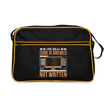 Coffee Coding Programmer Coder Developer Nerd Coff - Retro Bag - black/gold - Front