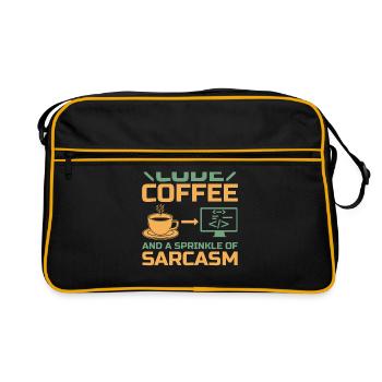 Coffee Coding Programmer Coder Developer Nerd Coff - Retro Bag - black/gold - Front