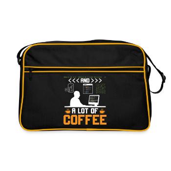 Coffee Coding Programmer Coder Developer Nerd Coff - Retro Bag - black/gold - Front