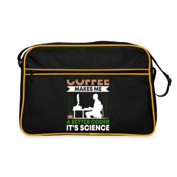 Coffee Coding Programmer Coder Developer Nerd Coff - Retro Bag - black/gold - Front