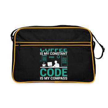 Coffee Coding Programmer Coder Developer Nerd Coff - Retro Bag - black/gold - Front