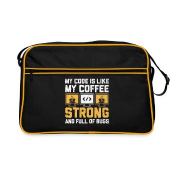 Coffee Coding Programmer Coder Developer Nerd Coff - Retro Bag - black/gold - Front