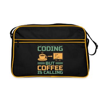 Coffee Coding Programmer Coder Developer Nerd Coff - Retro Bag - black/gold - Front