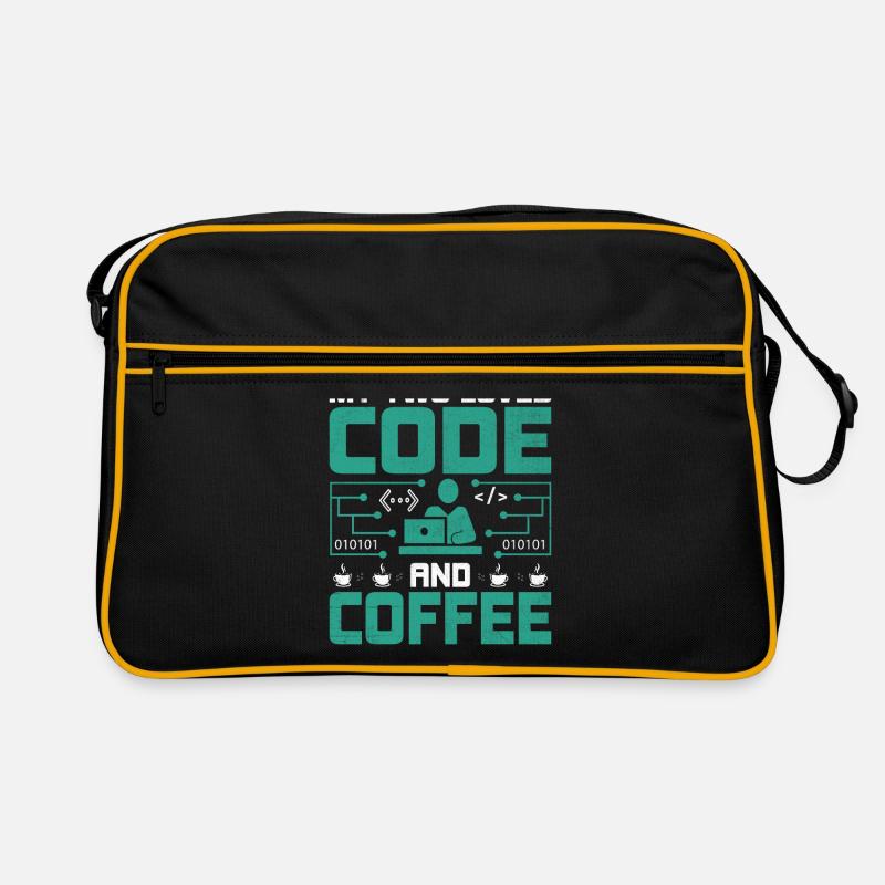 Kaffee-Codierung Programmierer Programmierer Entwickler Nerd Coff Retro Tasche