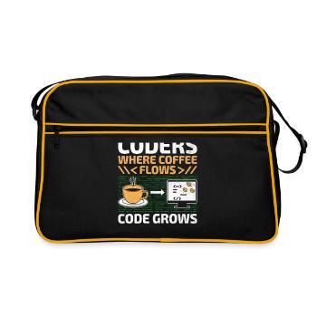 Coffee Coding Programmer Coder Developer Nerd Coff - Retro Bag - black/gold - Front