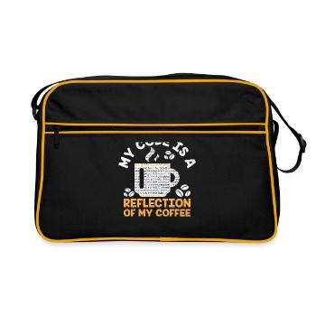 Kaffee-Codierung Programmierer Programmierer Entwickler Nerd Coff - Retro Tasche - Schwarz/Gold - Vorne