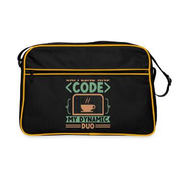 Coffee Coding Programmer Coder Developer Nerd Coff - Retro Bag - black/gold - Front