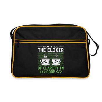 Coffee Coding Programmer Coder Developer Nerd Coff - Retro Bag - black/gold - Front