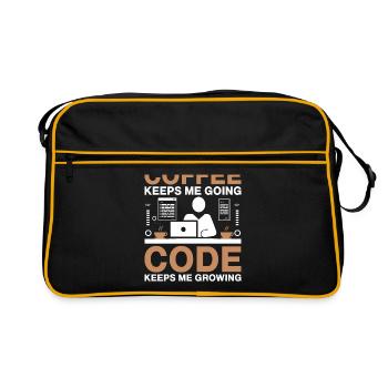 Coffee Coding Programmer Coder Developer Nerd Coff - Retro Bag - black/gold - Front