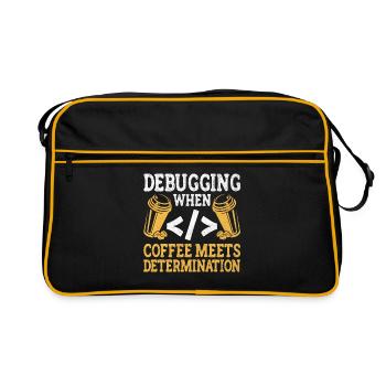 Coffee Coding Programmer Coder Developer Nerd Coff - Retro Bag - black/gold - Front