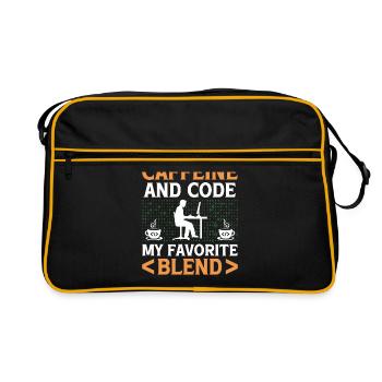 Coffee Coding Programmer Coder Developer Nerd Coff - Retro Bag - black/gold - Front