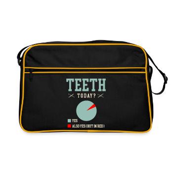 Vais-je percer des dents aujourd’hui Dentiste Dentisterie Dentaire - Sac Retro - noir/or - Devant