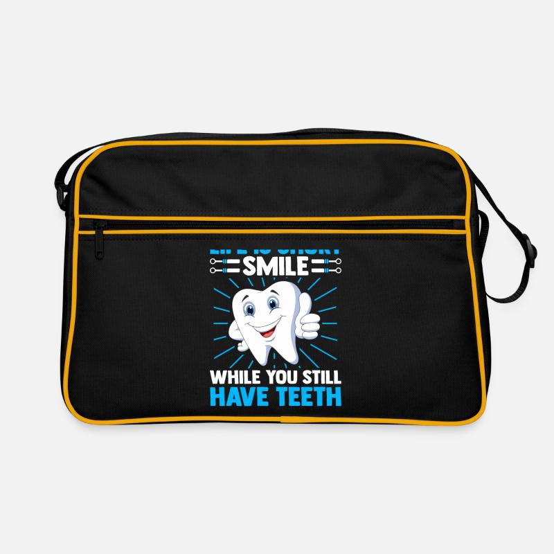 Life Is Short Smile While You Still Have Teeth Den Retro Bag