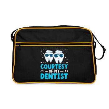 Sugar Free Zone Courtesy Of My Dentist Dental Dent - Retro Bag - black/gold - Front