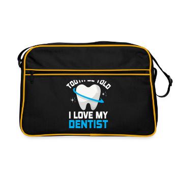 Dent Be Dire J’aime Mon Dentiste Dentisterie Dentaire D - Sac Retro - noir/or - Devant