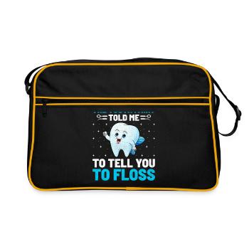 La fée des dents m’a dit de vous dire d’utiliser du fil dentaire - Sac Retro - noir/or - Devant