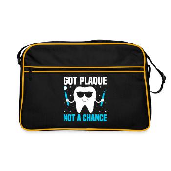 Habe Plaque keine Chance Zahnarzt Zahnmedizin Dental D - Retro Tasche - Schwarz/Gold - Vorne