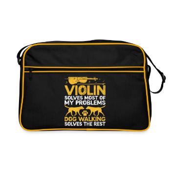 Le violon résout la plupart de mes problèmes Viole de promenade de chien - Sac Retro - noir/or - Devant