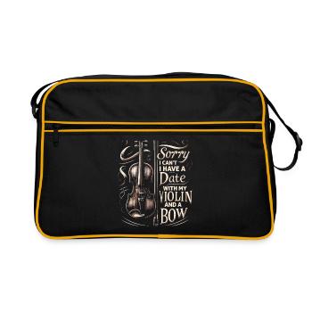 Désolé, je ne peux pas, j’ai un rendez-vous avec mon violon et un si - Sac Retro - noir/or - Devant