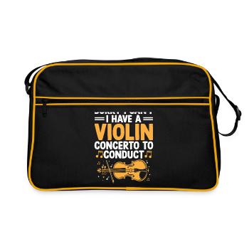 Désolé, je ne peux pas, j’ai un concerto pour violon à diriger - Sac Retro - noir/or - Devant