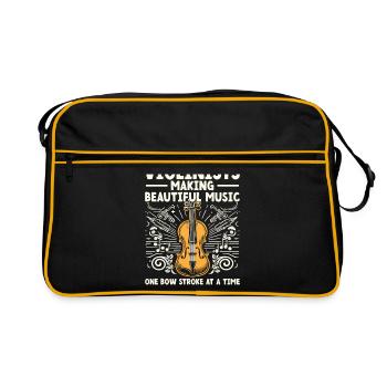 Violonistes faisant de la belle musique Un coup d’archet A - Sac Retro - noir/or - Devant