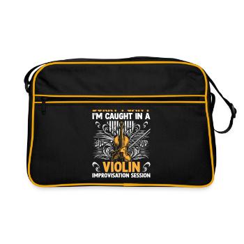 Désolé, je ne peux pas, je suis pris dans une improvisation au violon - Sac Retro - noir/or - Devant