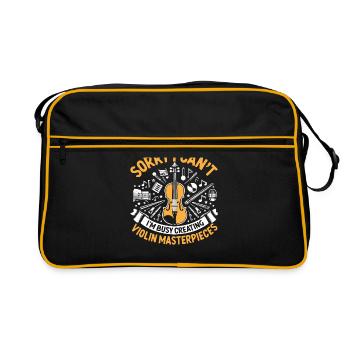 Tut mir leid, dass ich nicht kann, ich bin damit beschäftigt, ein Meisterwerk für die Violine zu schaffen - Retro Tasche - Schwarz/Gold - Vorne