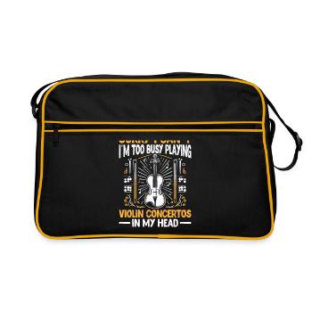 Sorry I Can't I'm Too Busy Playing Violin Concerto - Retro Bag - black/gold - Front