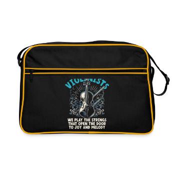 Geiger Wir spielen die Saiten, die die Tür öffnen - Retro Tasche - Schwarz/Gold - Vorne