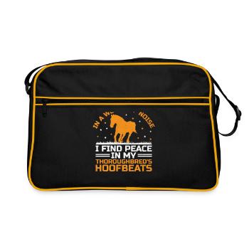 Courses de chevaux pur-sang Équitation Chevaux équestres - Sac Retro - noir/or - Devant