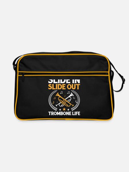 Posaunist Posaunist Marching Band Posaune - Retro Tasche - Schwarz/Gold - Vorne