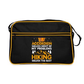 Accordion Solves Most Of My Problems Hiking Solves - Retro Bag - black/gold - Front