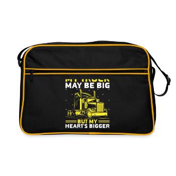 Trucker Fahren Papa Trucker Vater LKW-Fahrer - Retro Tasche - Schwarz/Gold - Vorne