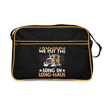 Trucker Fahren Papa Trucker Vater LKW-Fahrer - Retro Tasche - Schwarz/Gold - Vorne