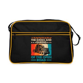 Trucker Fahren Papa Trucker Vater LKW-Fahrer - Retro Tasche - Schwarz/Gold - Vorne