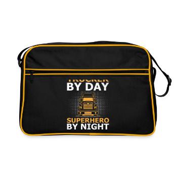 Trucker Fahren Papa Trucker Vater LKW-Fahrer - Retro Tasche - Schwarz/Gold - Vorne