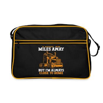 Trucker Fahren Papa Trucker Vater LKW-Fahrer - Retro Tasche - Schwarz/Gold - Vorne