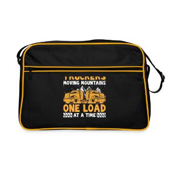 Trucker Fahren Papa Trucker Vater LKW-Fahrer - Retro Tasche - Schwarz/Gold - Vorne