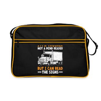 Trucker Fahren Papa Trucker Vater LKW-Fahrer - Retro Tasche - Schwarz/Gold - Vorne