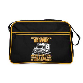 Krankenwagenfahrer, bei denen jeder Anruf ein Anruf ist EMS D - Retro Tasche - Schwarz/Gold - Vorne