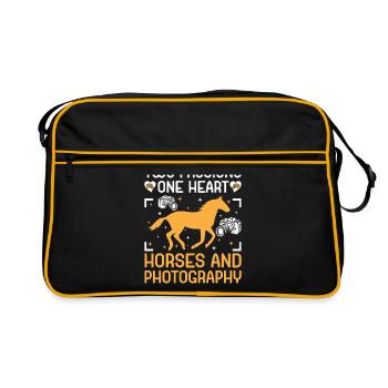 Photographie de cheval Équitation Chevaux Hobby Ph - Sac Retro - noir/or - Devant