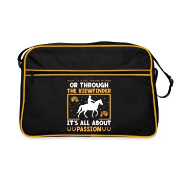 Photographie de cheval Équitation Chevaux Hobby Ph - Sac Retro - noir/or - Devant