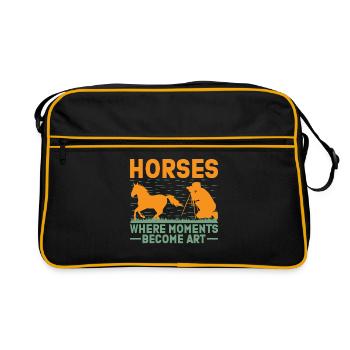 Photographie de cheval Équitation Chevaux Hobby Ph - Sac Retro - noir/or - Devant