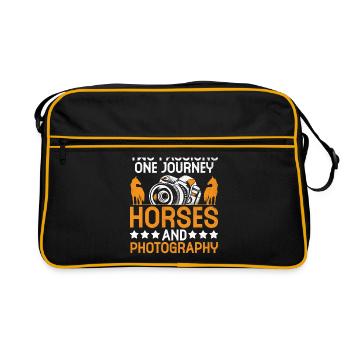 Photographie de cheval Équitation Chevaux Hobby Ph - Sac Retro - noir/or - Devant
