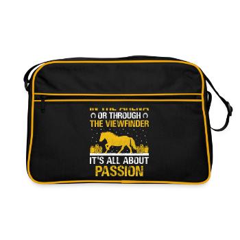 Photographie de cheval Équitation Chevaux Hobby Ph - Sac Retro - noir/or - Devant