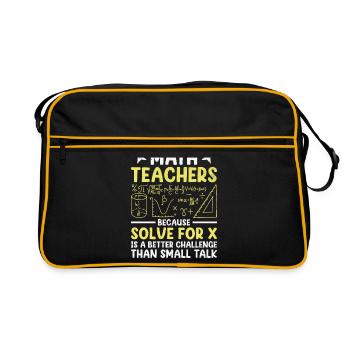 Mathelehrer Schullehrer Lustige Mathelehrer S - Retro Tasche - Schwarz/Gold - Vorne